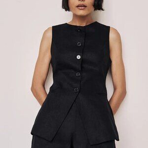Dissh ALESSIA BLACK LINEN VEST